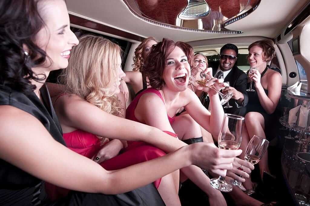 Luxury bachelorette party sprinter limo service in Denver Colorado for bridesmaid groups.
