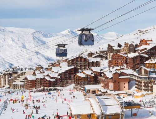 Scenic ski resort mountain landscape Aspen Colorado.
